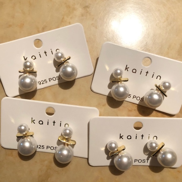 Multifunction Faux Pearl Earrings - Picture 5 of 7